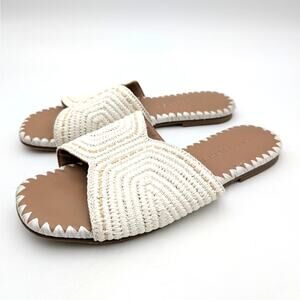 Marc Fisher LTD Nottie Slide Sandals Open Toe Women's Ivory Size US8M EU38